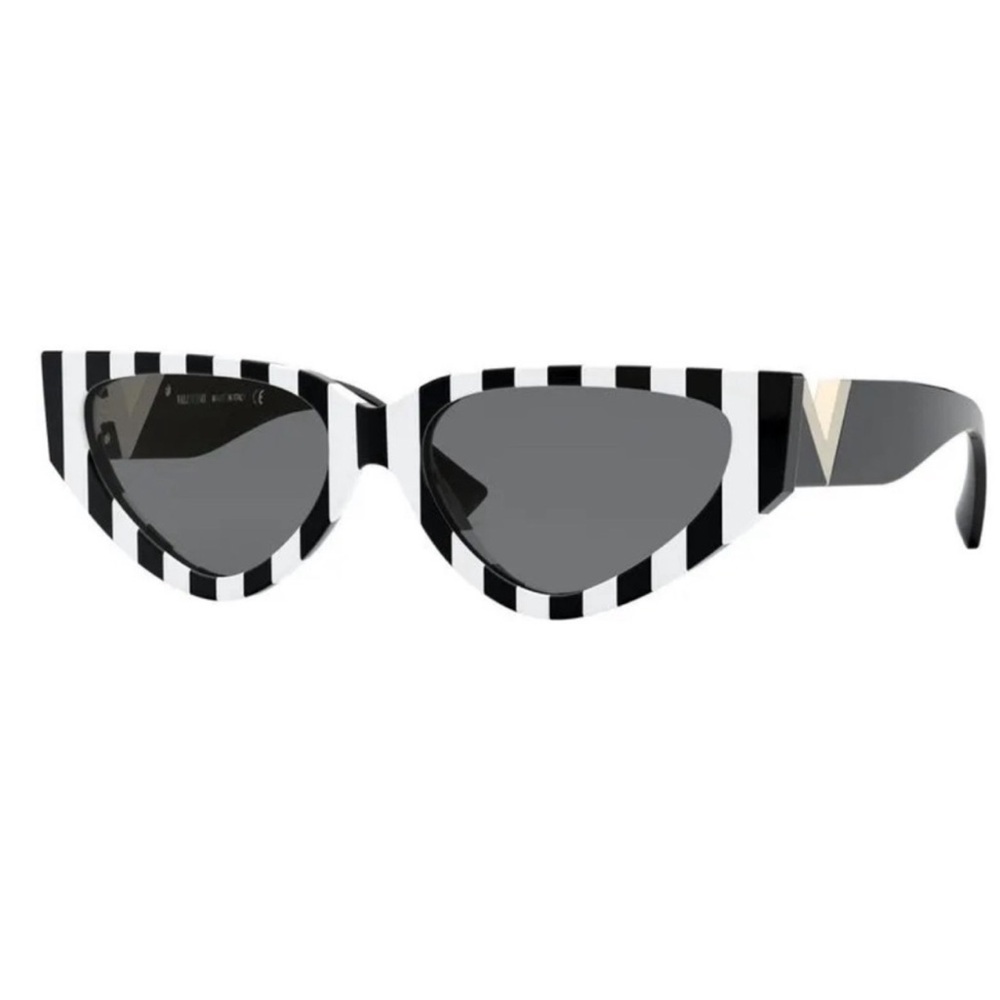 Valentino Striped VLogo Sunglasses